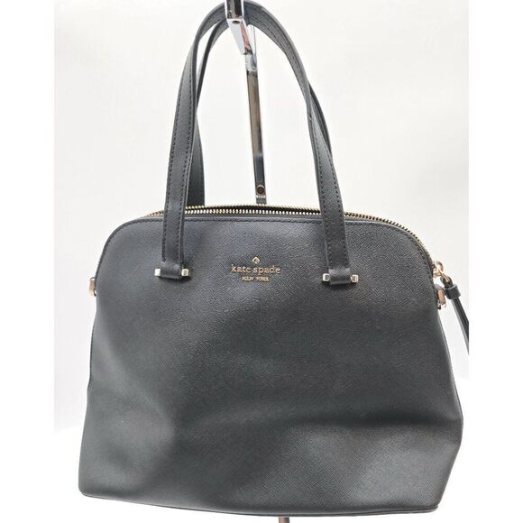 Kate Spade Black Leather Handbag - Zip Closure & Dual Handles - Picture 1 of 8